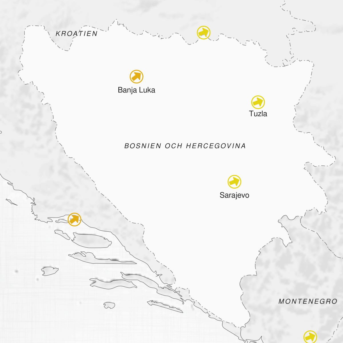 Städer i Bosnien och Hercegovina