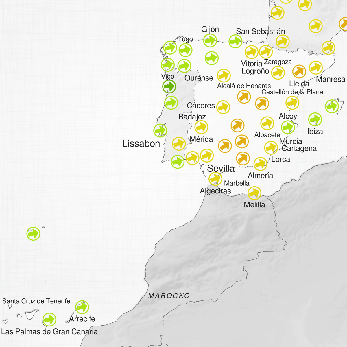 Städer i Spanien