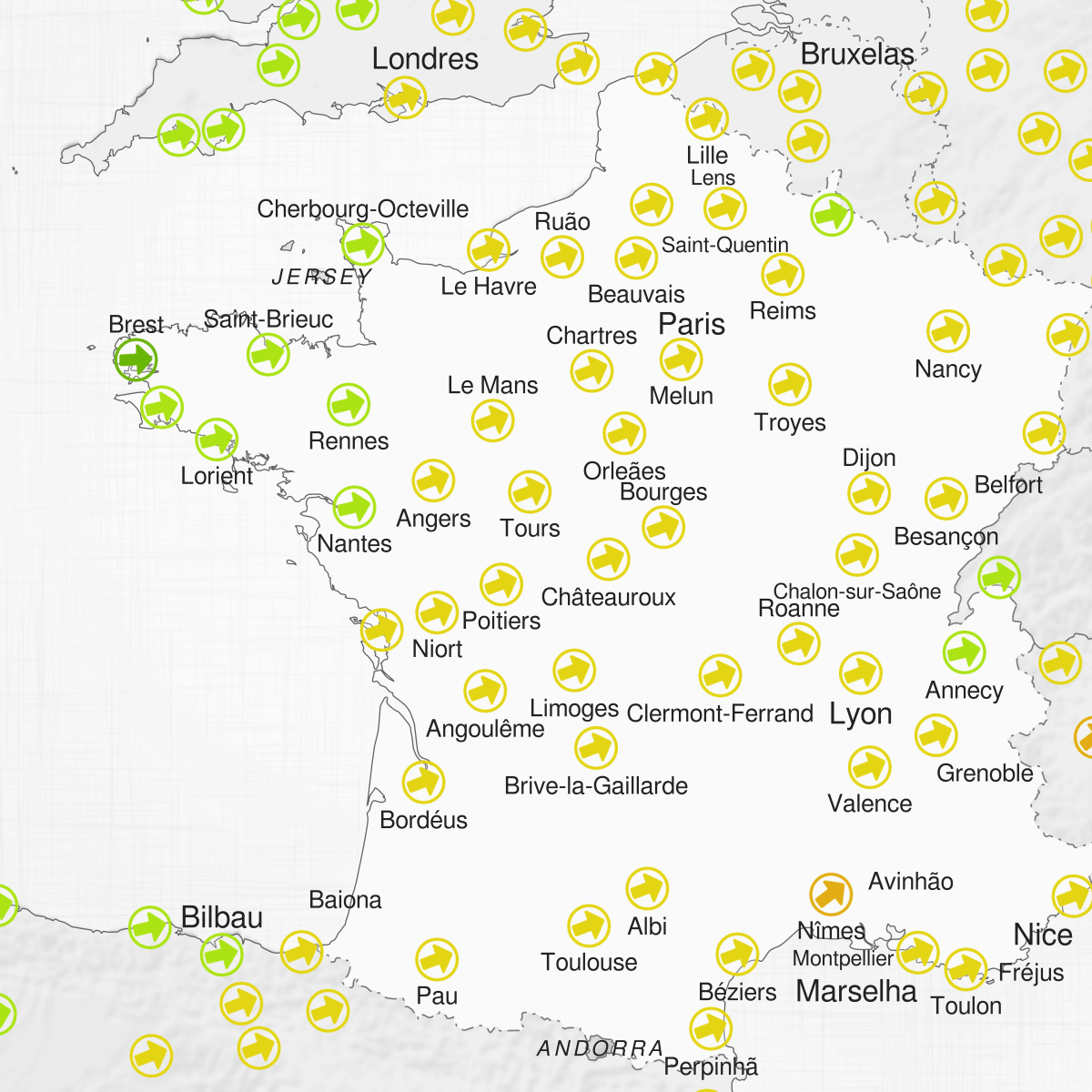 Cidades de/do(a) França