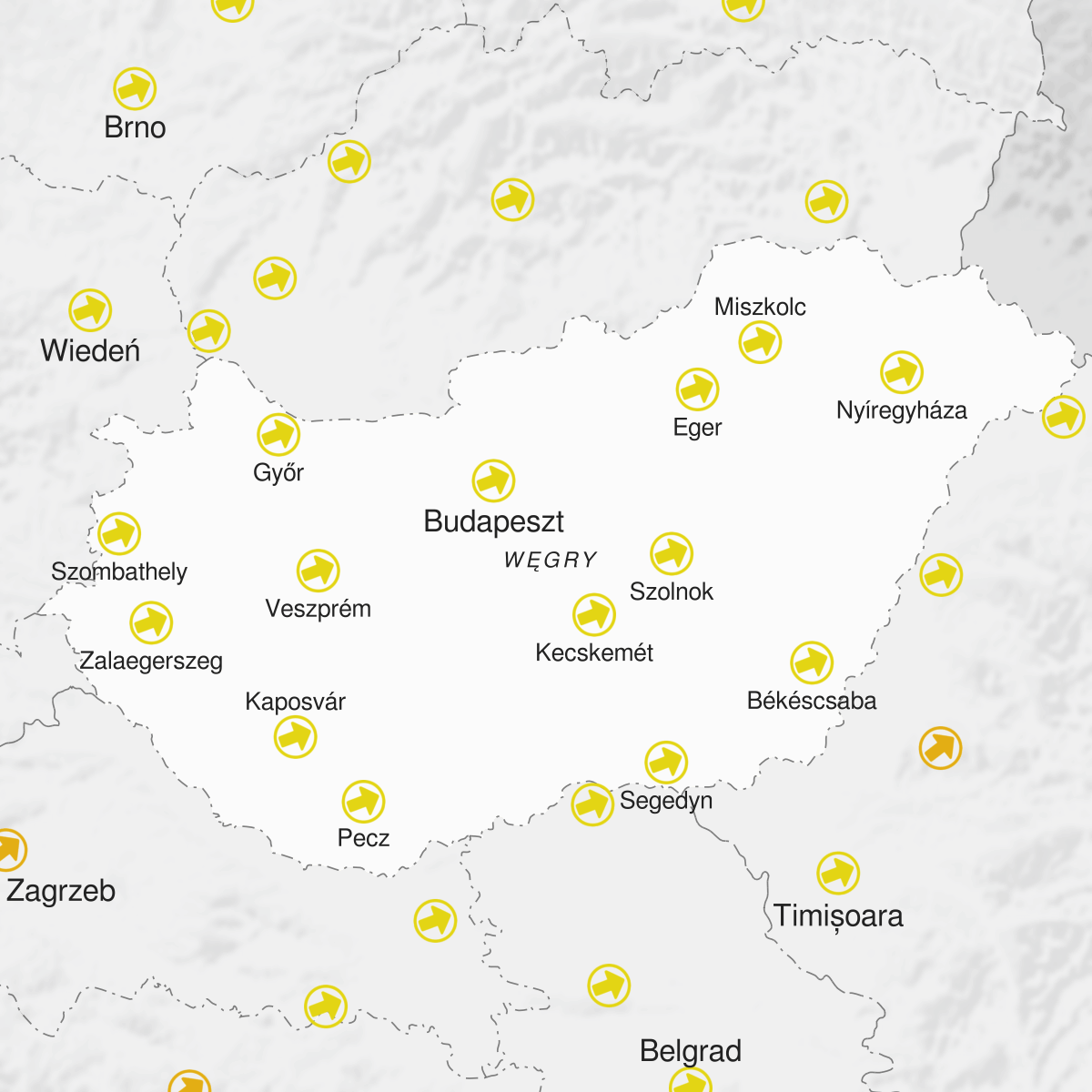 Miasta w Węgry